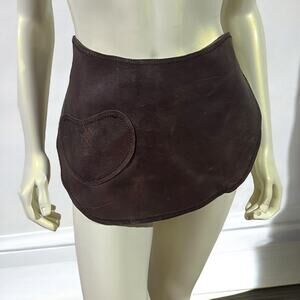 Handmade Brown Leather Half Apron Waist Work Utility Workshop Artisan Server